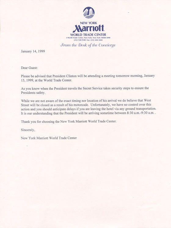 WTC Concierge Letter